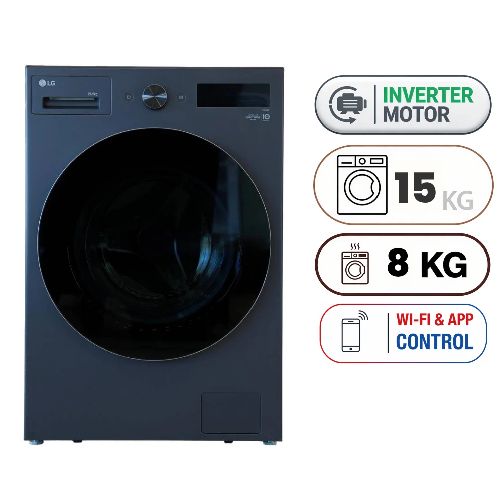  Front Load Washing Machine and Dryer LG 15 kg - 8 kg - Inverter -WDN1508GRP