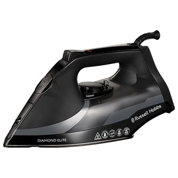  Russell Hobbs Steam Iron - Self-Cleaning System - 3100W - Ceramic Coating - 350ml Water Tank - 3m Cord - Black 