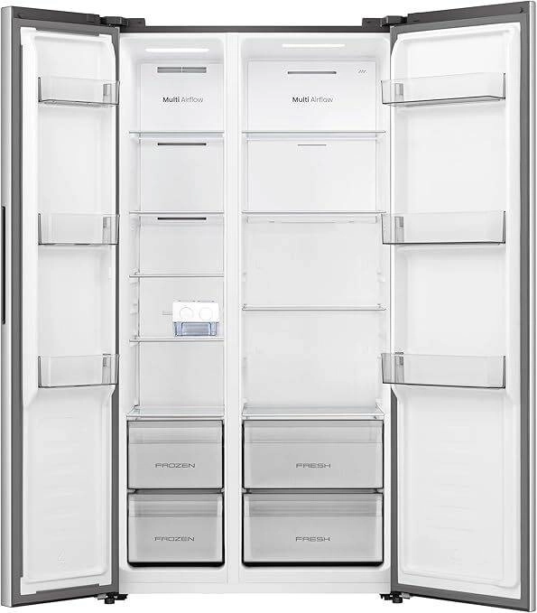 Hisense RS3P725NAI Side-by-Side Refrigerator - 670 L - 24 Ft - Inverter - Silver