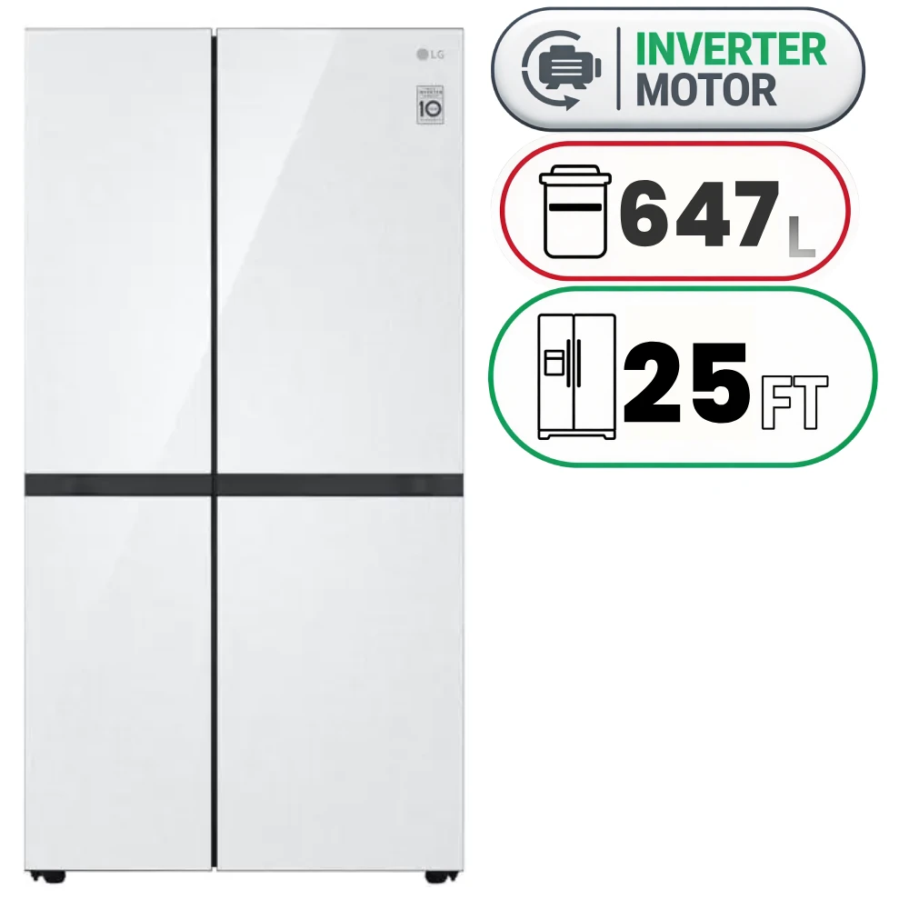 Refrigerator LG Side-by-Side - 647 L - 25 Ft - Inverter - GCB-287GNWC