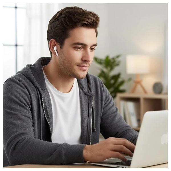  سماعة بلوتوث داخل الاذن هوكو - EW77 - بلوتوث 5.4 - بطارية تعمل لمدة 4 ساعات - ابيض 