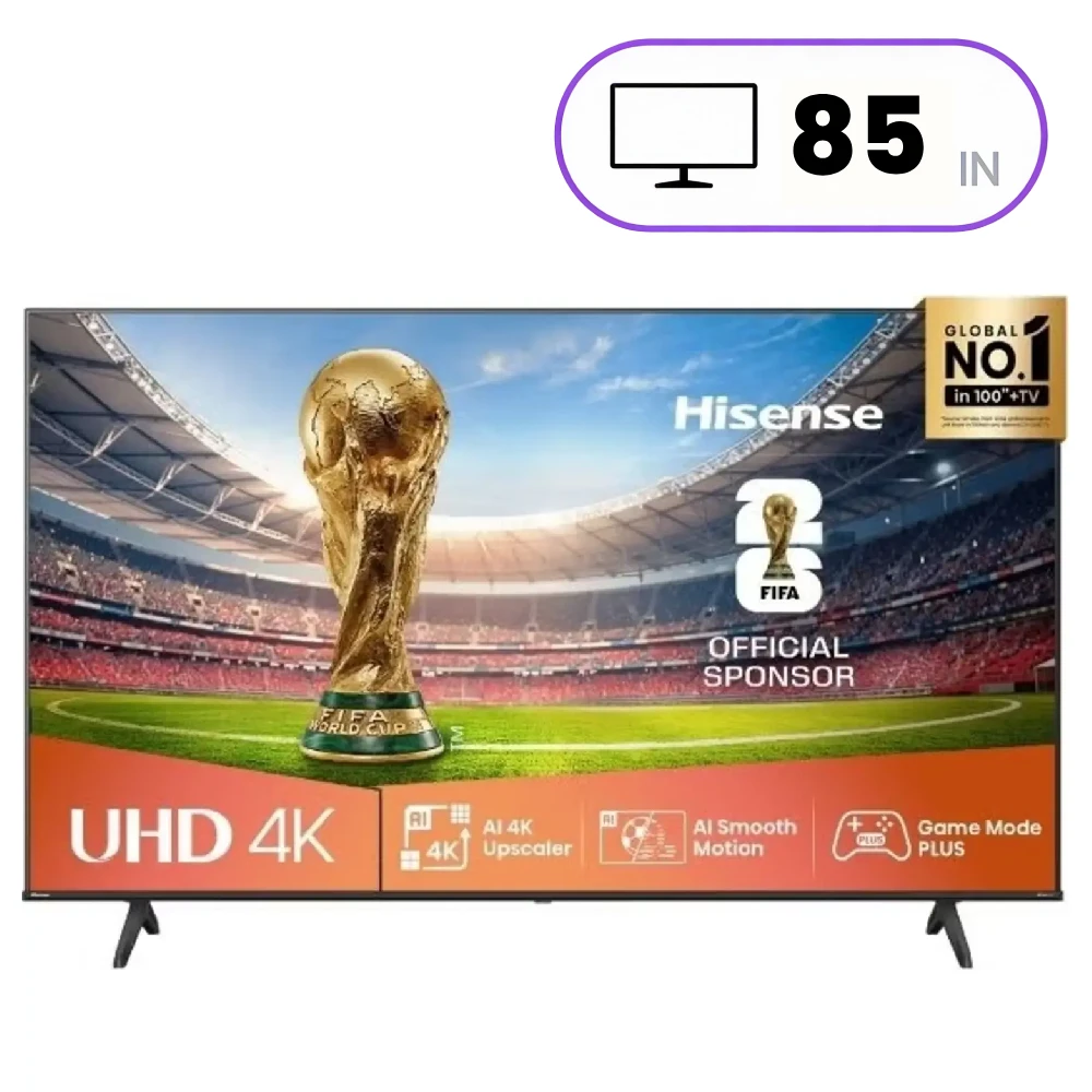 شاشة هايسنس حجم 85 انج دقة الترا 4 كي بمعدل 60 هرتز -85A62QS 
