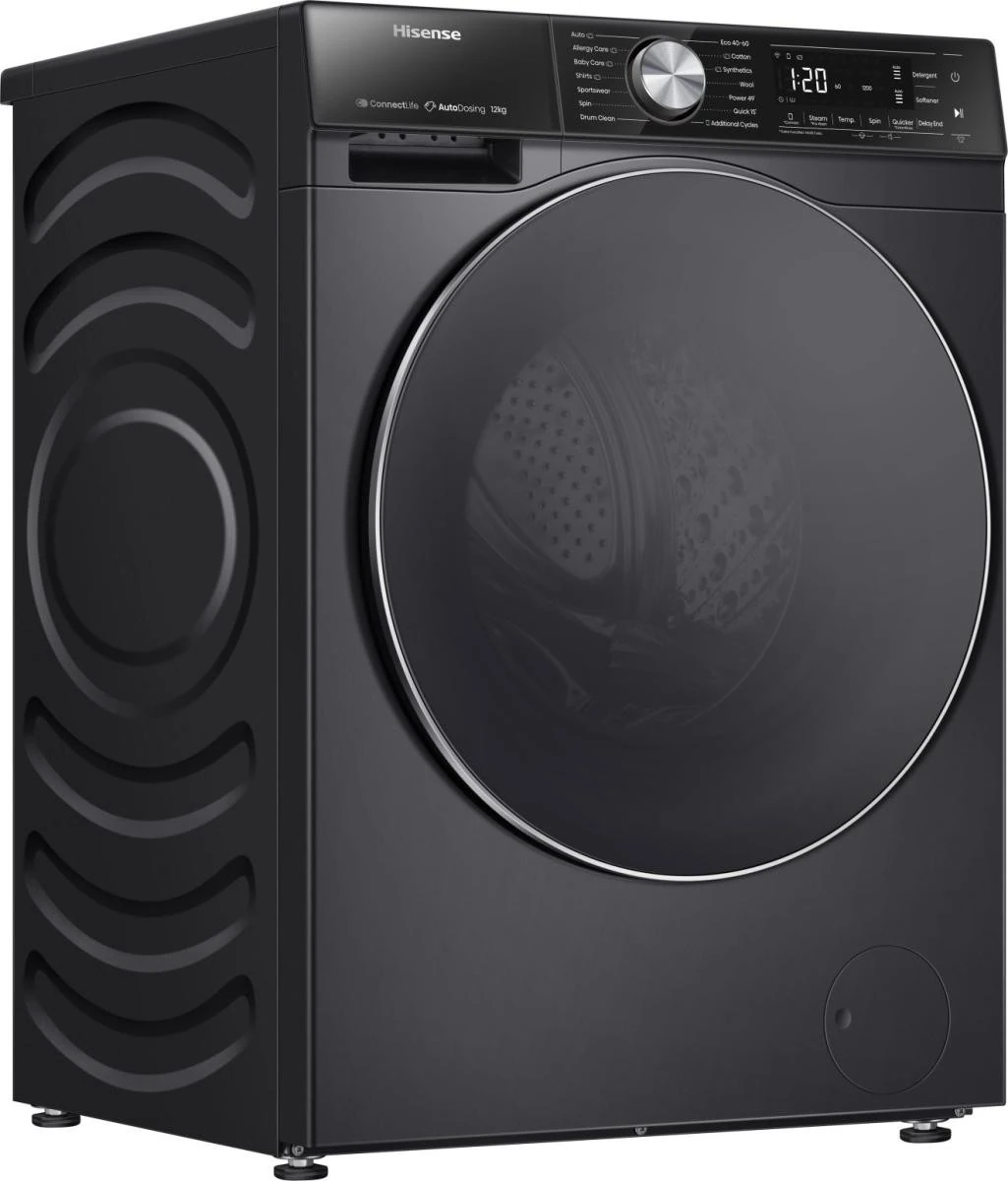 Hisense WF5S1245BB Washing Machine - 12 kg - Inverter - Black
