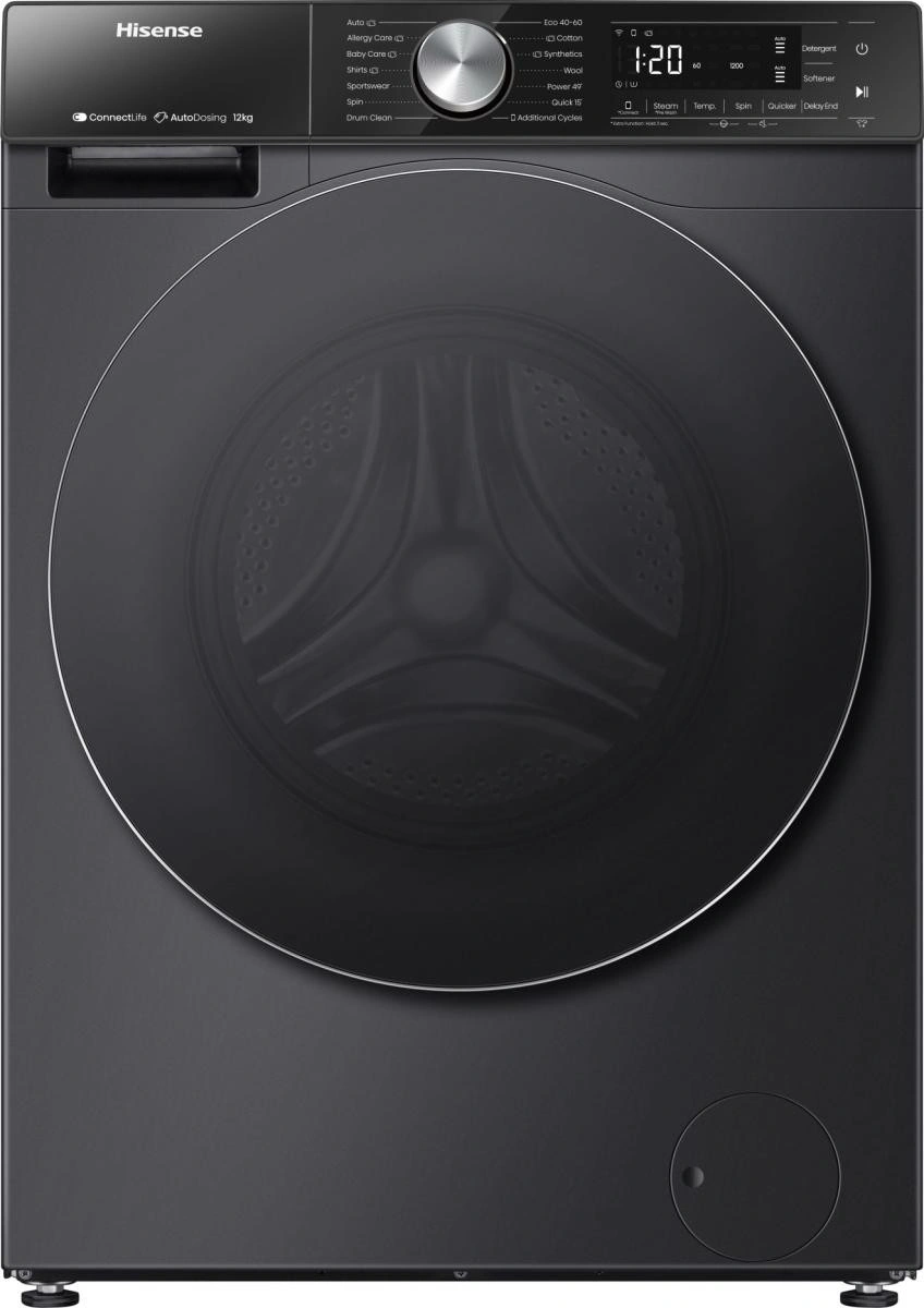 Hisense WF5S1245BB Washing Machine - 12 kg - Inverter - Black