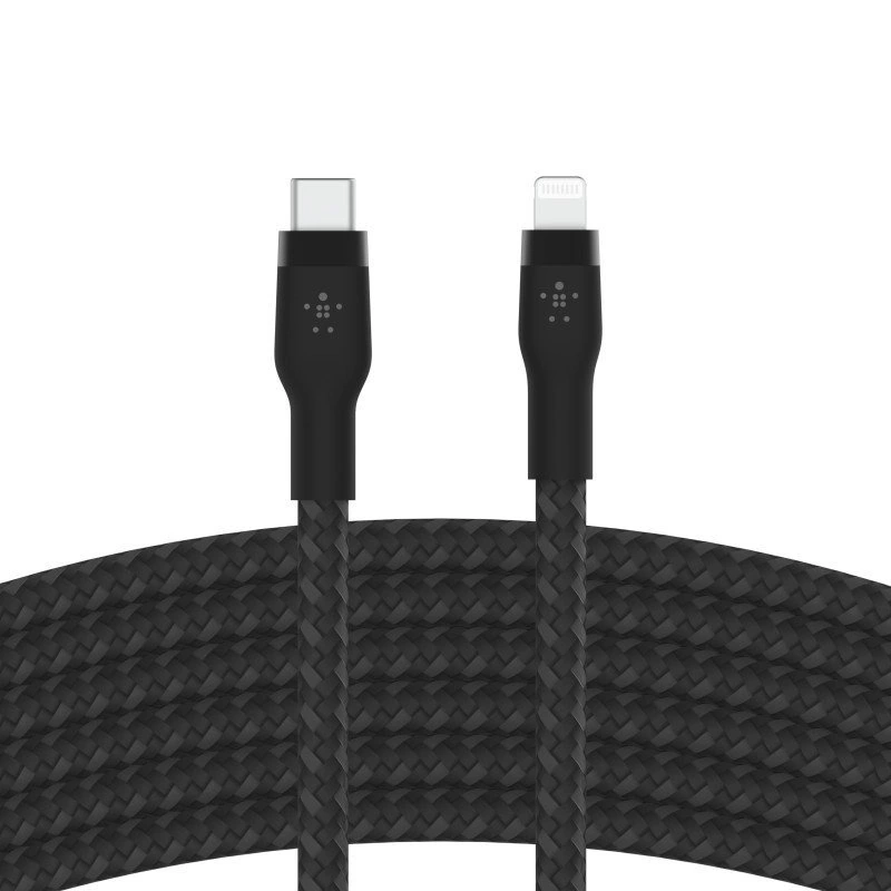 كابل Belkin BoostCharge PRO Flex USB-C إلى USB-C مضفر من السيليكون، 3M، أسود