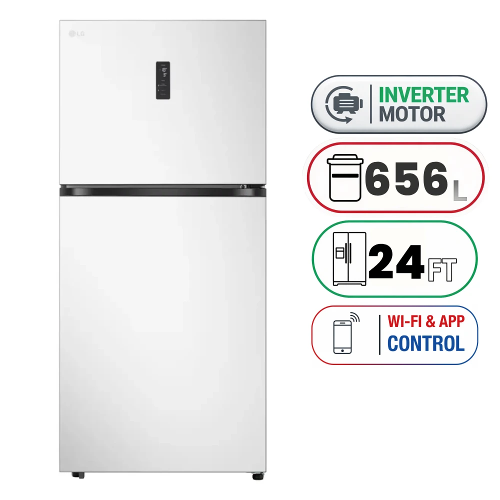 Large Double Door Refrigerator LG 656 L 24 Ft Inverter -GRF-862BVWB