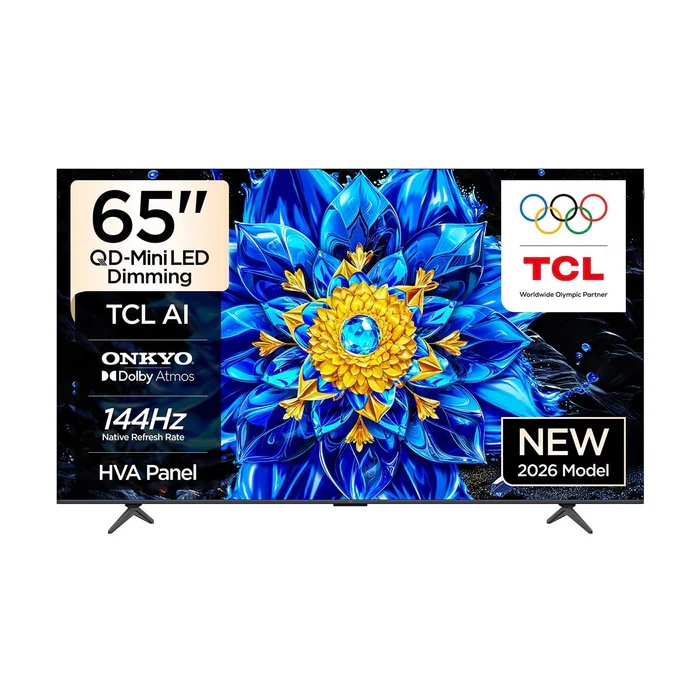 تلفاز تي سي ال مقاس 65 إنش 4K QD-Mini LED ‏144 هرتز- 65P8L (حجز مسبق)