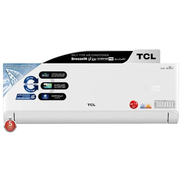  سبلت تي سي ال جداري - 1.5 طن - TAC-18CHSA/TPB - انفيرتر - 6 مراحل تحكم تلقائي بالامبير - ابيض 