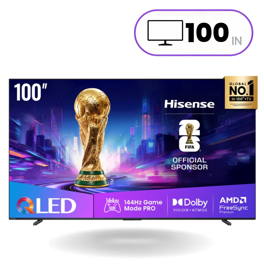 تلفاز هايسنس حجم 100 انج دقة الترا 4 كي بمعدل 144 هرتز -100Q7N