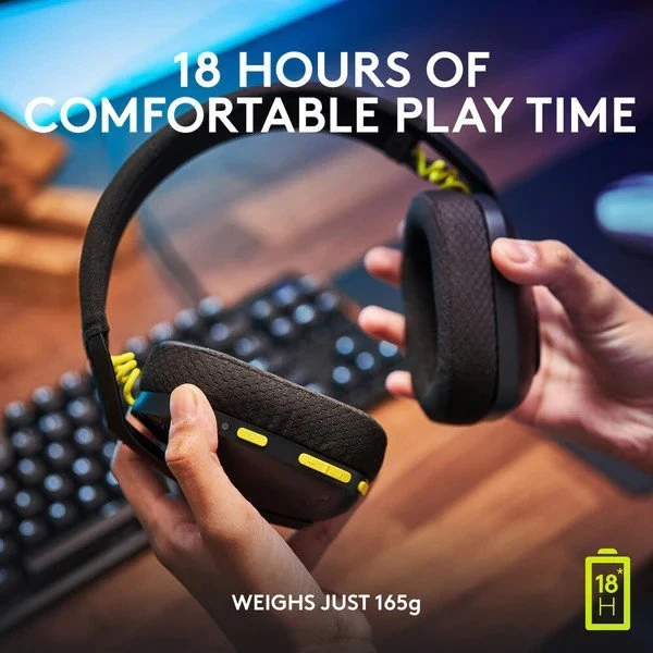 سماعة الألعاب Logitech G435 اللاسلكية خفيفة الوزن (Bluetooth + LIGHTSPEED)
