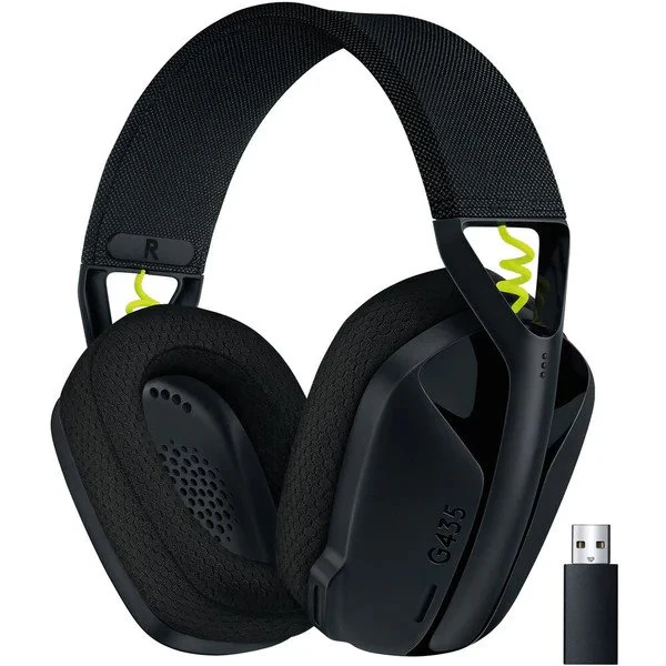 سماعة الألعاب Logitech G435 اللاسلكية خفيفة الوزن (Bluetooth + LIGHTSPEED)