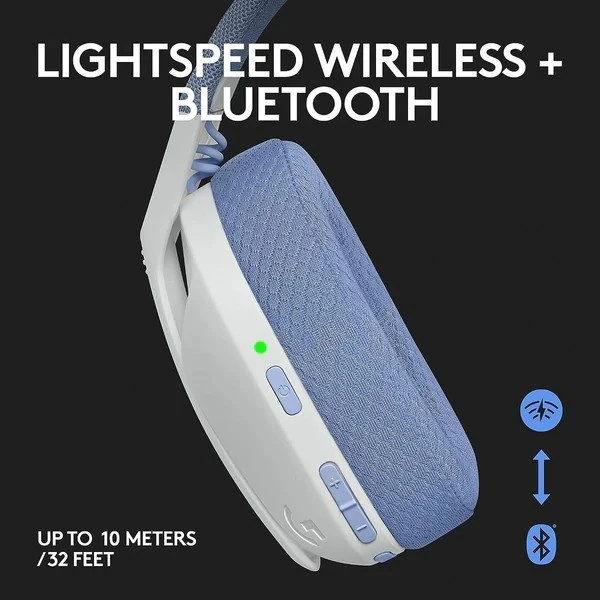 سماعة الألعاب Logitech G435 اللاسلكية خفيفة الوزن (Bluetooth + LIGHTSPEED)