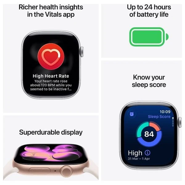 Apple Watch Series 11 46mm GPS Rose Gold Aluminum - Sport Band Light Blush - M/L