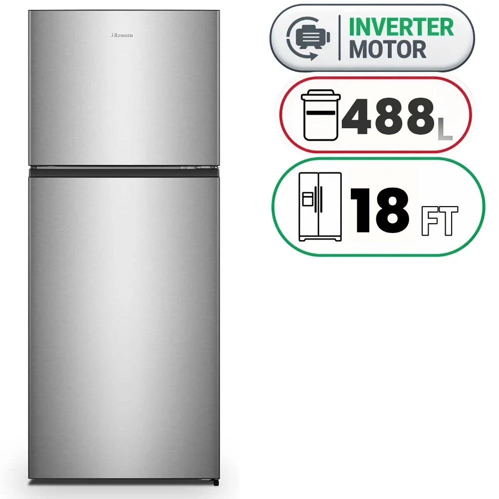 Hisense RT488N4ASU Refrigerator - 488 L - 18 Ft - Inverter - Silver