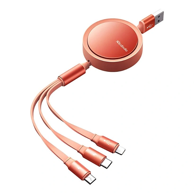 MC 3 in 1  Retractable Cable 1.2m Orange