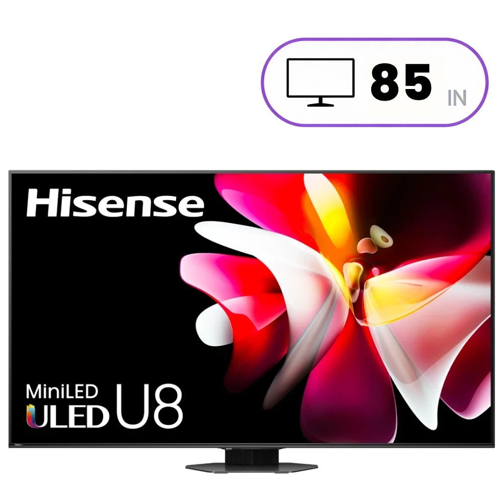 Hisense 85U8N Television - 85 Inch - 4K Ultra HD - Mini-LED - Black