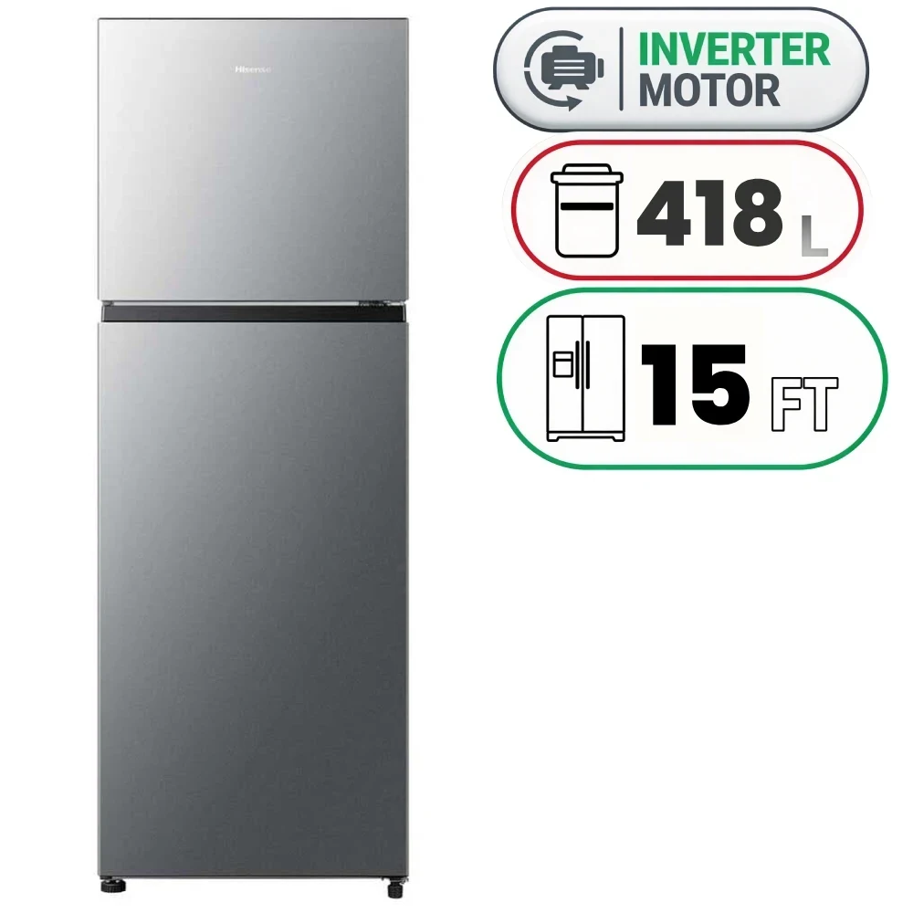 Hisense RT418N4ASU Refrigerator - 418 L - 15 Ft - Inverter - Silver