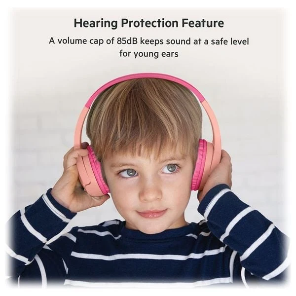  Belkin AUD010hqPK - wired Headphone Over Ear For Kids - USB-C - Pink 