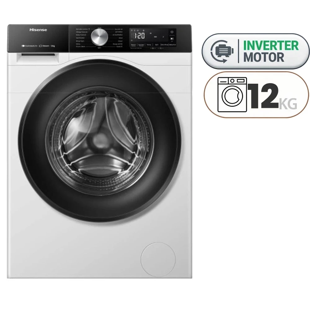 Hisense WF3S1243W Washing Machine - 12 kg - Inverter - White