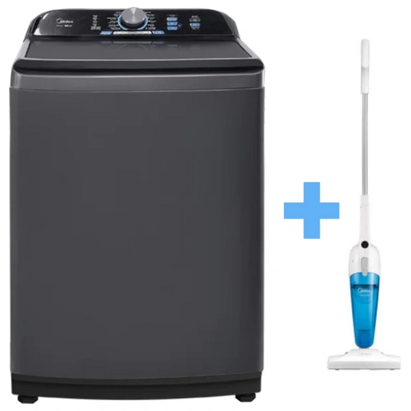 Midea MA500W150/GK - 15Kg - Top Loading Washing Machine - Gray + Midea SC861 - Handheld Vacuum Cleaner - White