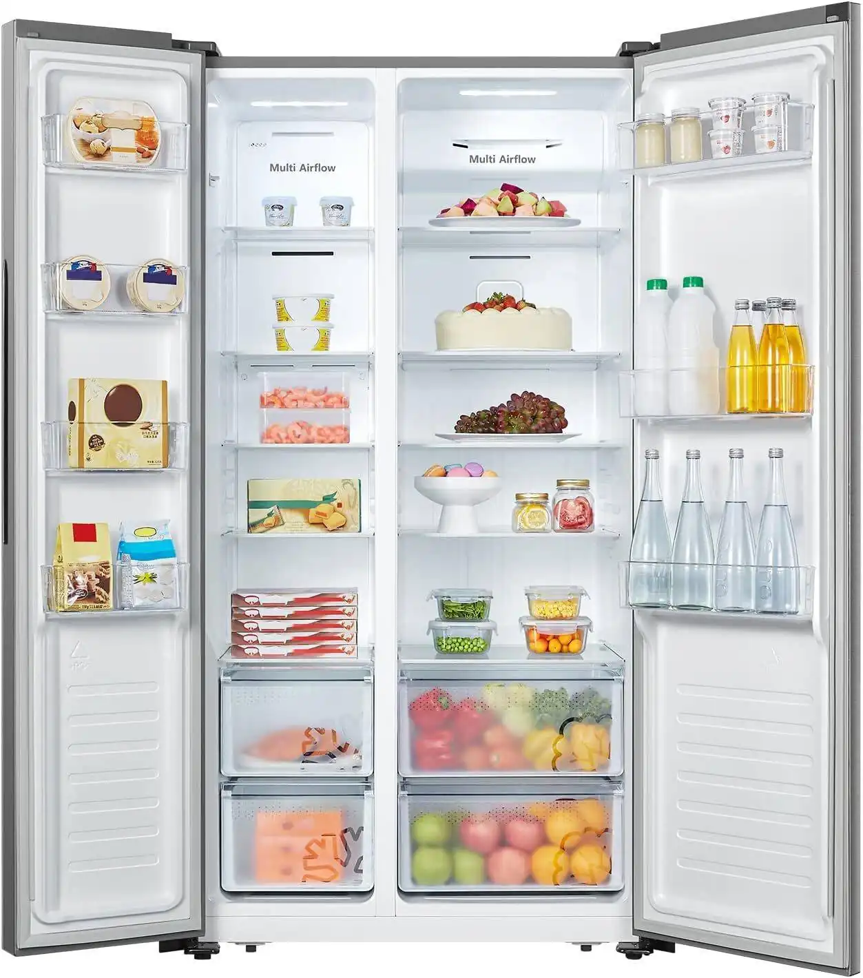 Hisense RS670N4ASU1 Side-by-Side Refrigerator - 670 L - 24 Ft - Inverter - Silver