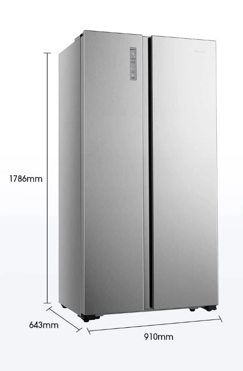 Hisense RS670N4ASU1 Side-by-Side Refrigerator - 670 L - 24 Ft - Inverter - Silver