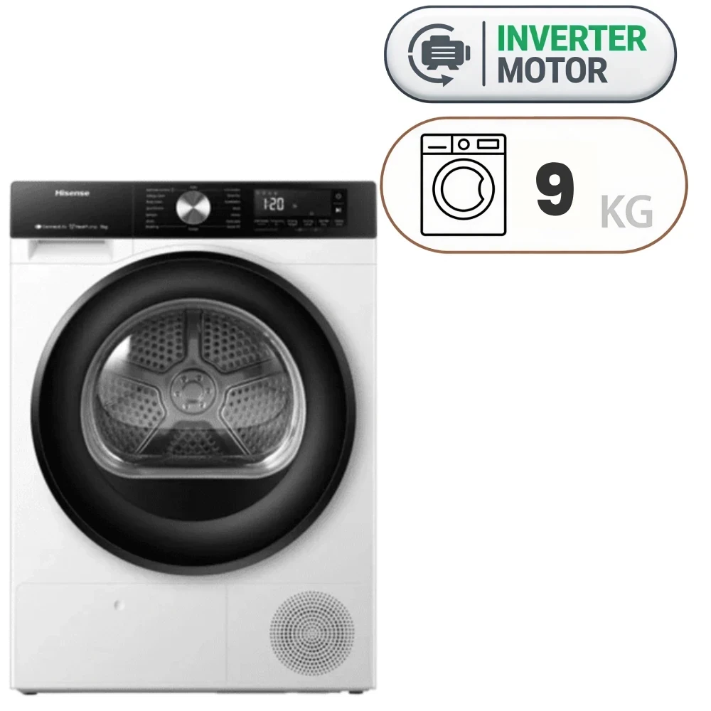 Hisense DH3S902BW Heat Pump Dryer - 9 kg - Inverter - White