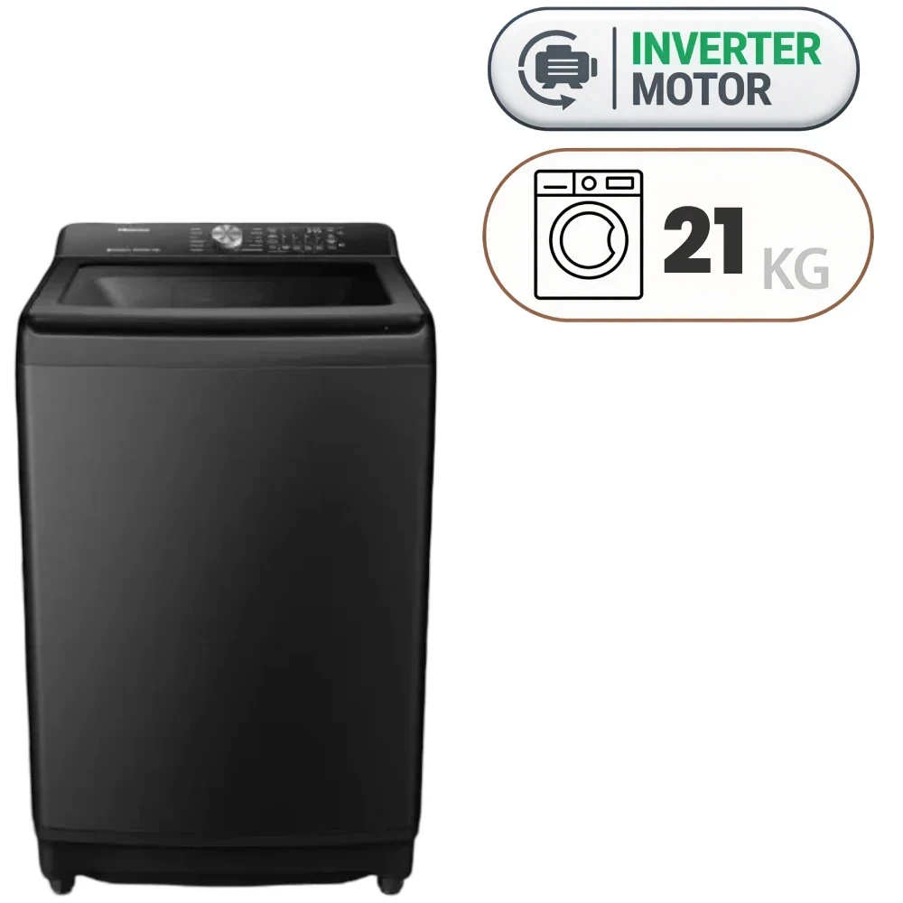 Hisense WT5I2123DB Top Load Washing Machine - 21 kg - Inverter - Black