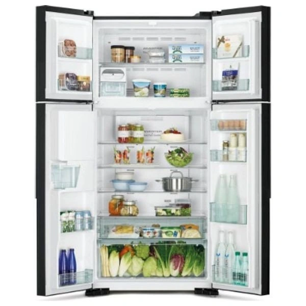 Hitachi RW760PUQ7-GGR - 25ft - French Door Refrigerator - Glass Black