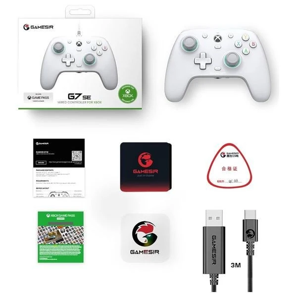 GameSir G7 SE - Xbox Joystick - White + 1 Month Game Pass