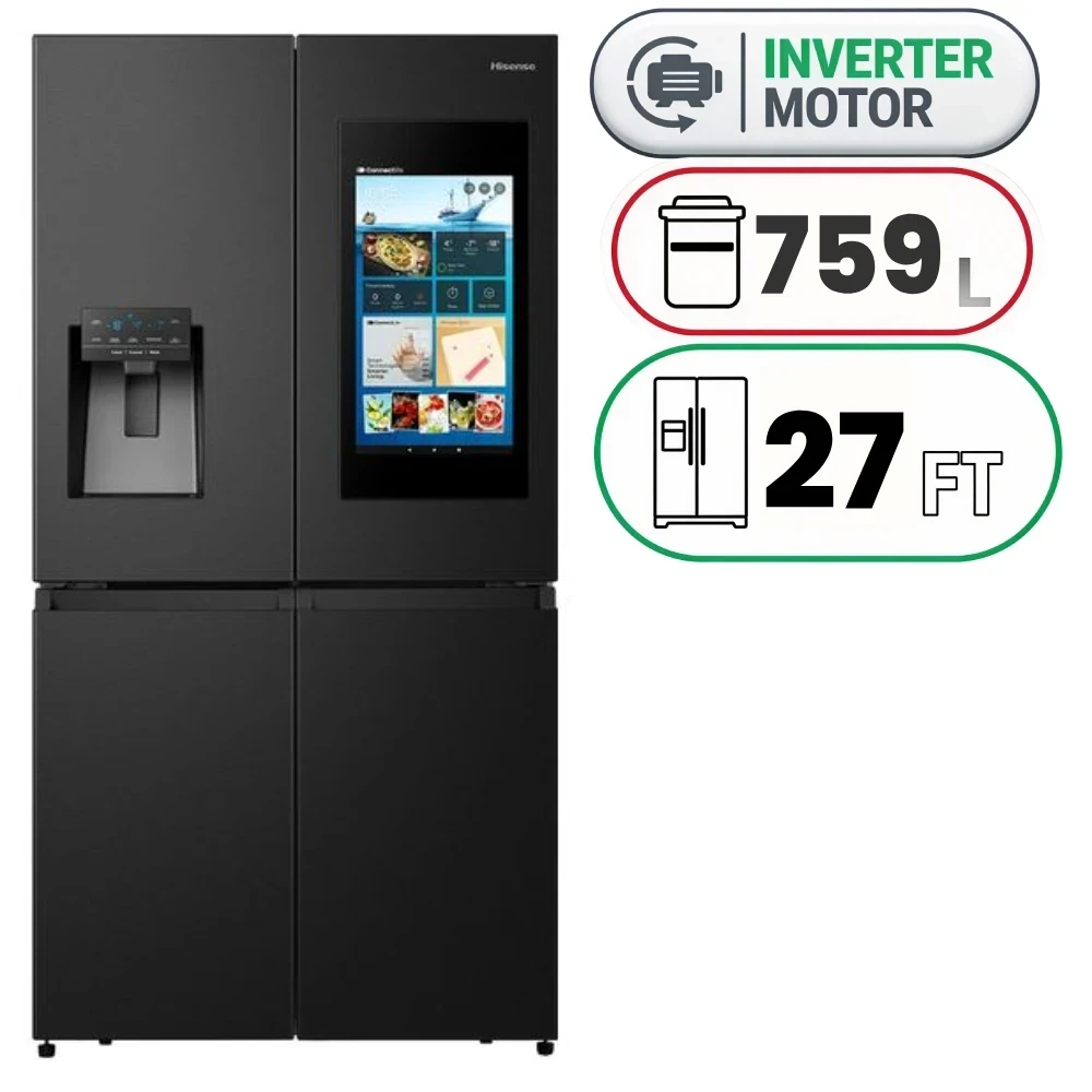Hisense RQ759N4IBU1 French Door Refrigerator - 759 L - 27 Ft - Inverter - Black