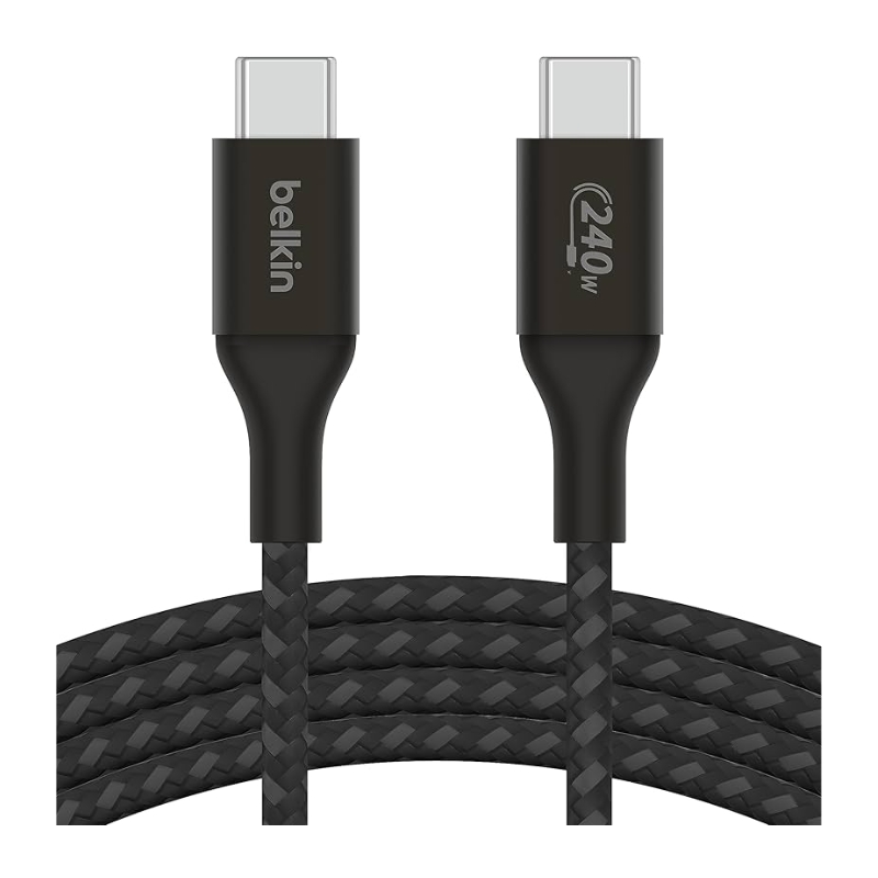 BoostCharge Belkin USB-C to USB-C Braided Cable 240W PD, 48V/5A, 1M
