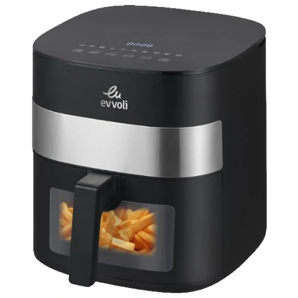 Evvoli EVKA-AF6010T - Air Fryer -1500W - 10 Programs - 6L - Black 