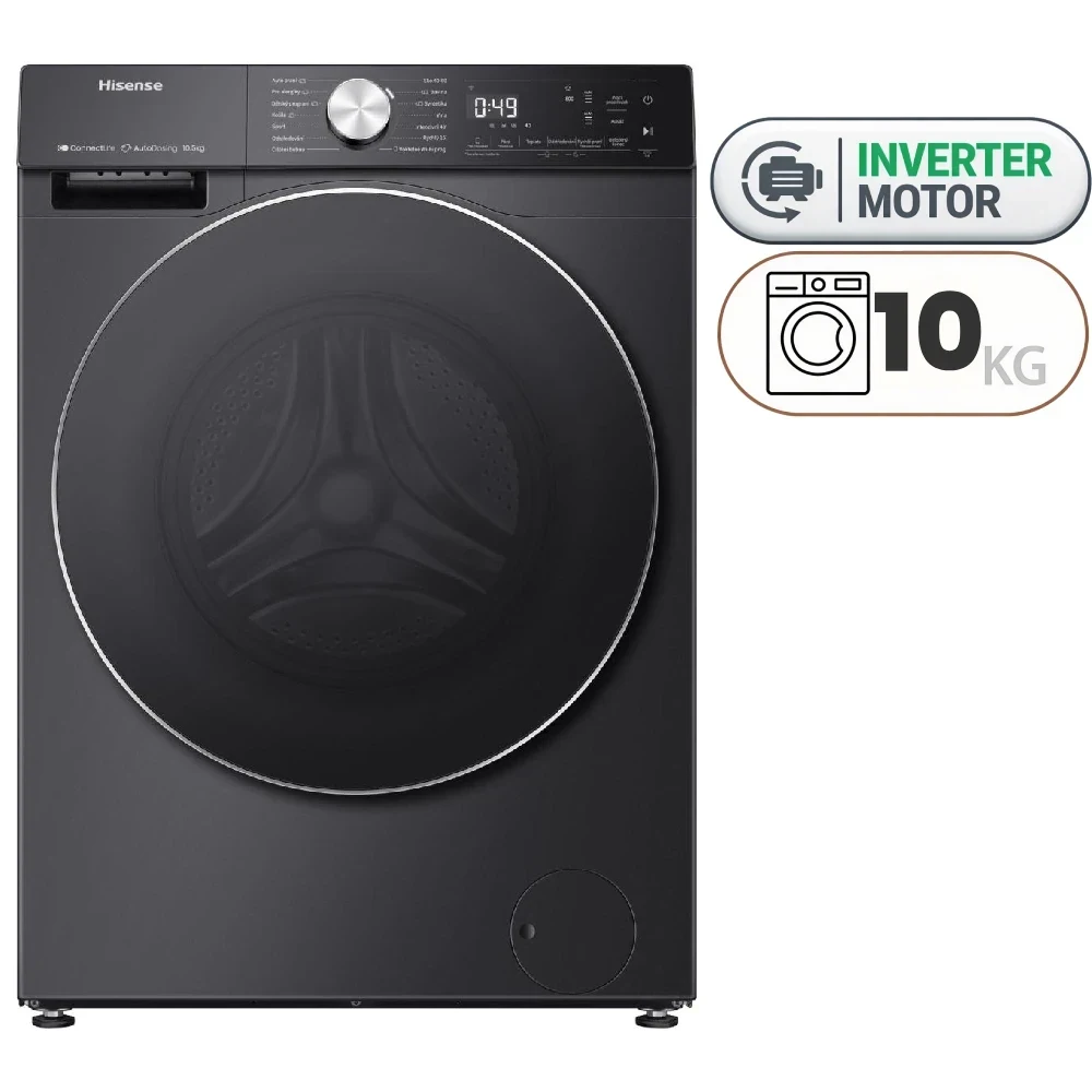 Hisense WF5S1045BB Washing Machine - 10.5 kg - Inverter - Black