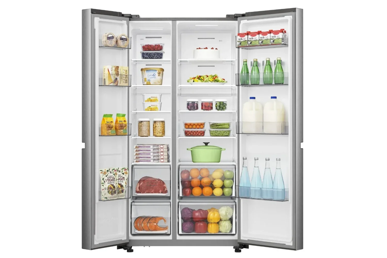 Hisense RS869N4ASU Side-by-Side Refrigerator - 869 L - 31.0 Ft - Inverter - Silver