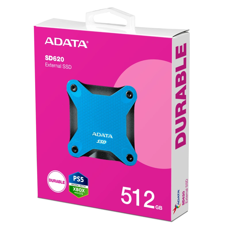 SSD خارجي اداتا يو اس بي 3.2 بسعة 512 جيجابايت ازرق-SD620
