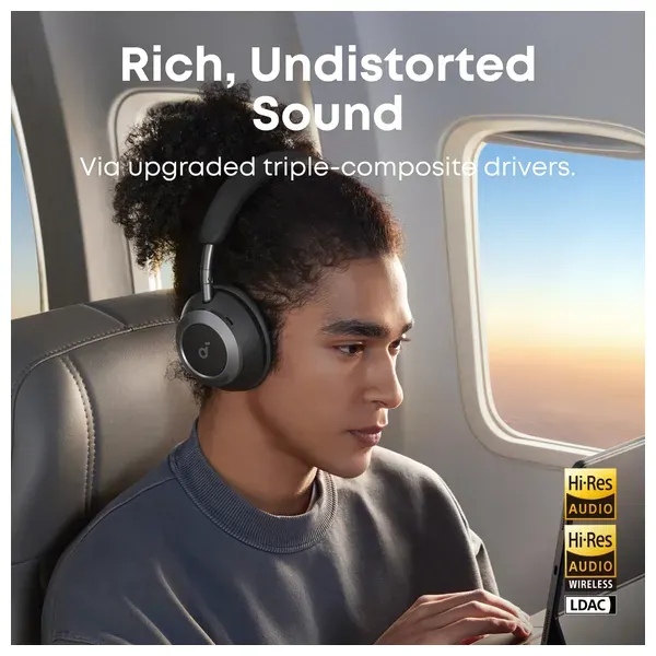  Anker Soundcore Space One Pro - Over-Ear Headphones - 60-Hour Battery Life - Bluetooth 5.3 - Black 