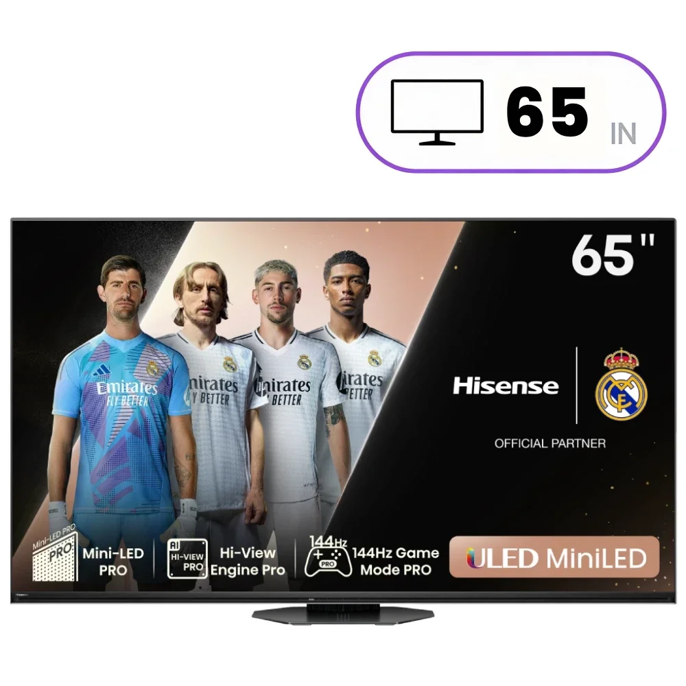 Hisense 65U8N Television - 65 Inch - 4K Ultra HD - Mini-LED - Black
