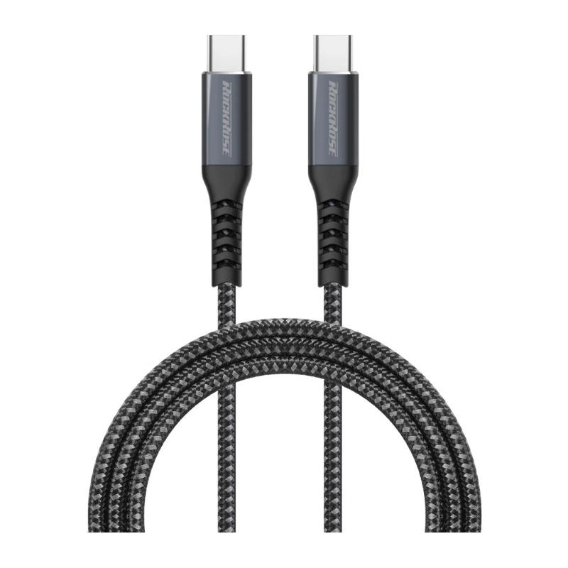 Powerline CC1 Cable RockRose USB-C to USB-C fast charging 1M (Black).