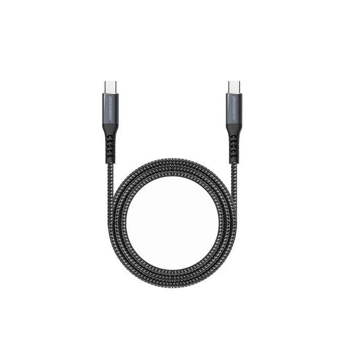كيبل باورلاين CC1 روز روك USB-C إلى USB-C شحن سريع بطول 1 متر (أسود).