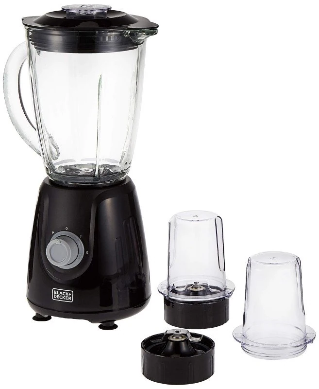 Glass Jar Blender Black+Decker 400W with 2 Mills