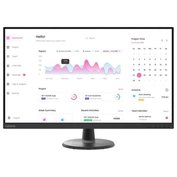  Lenovo 31.5 Inch D32 40 Series - Flat Monitor - 60HZ - 4ms Response Time - FHD 