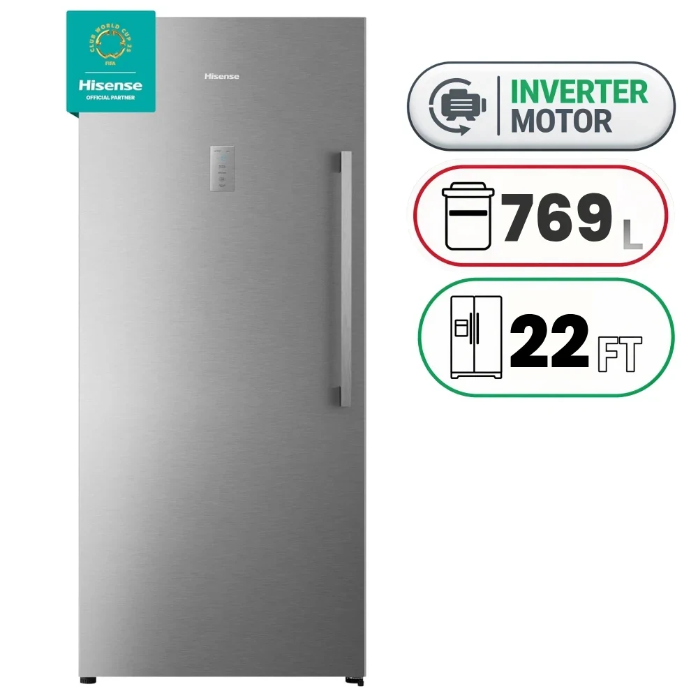 Hisense FV3N769NAI Upright Freezer - 769 L - 22 Ft - Inverter - Stainless Steel