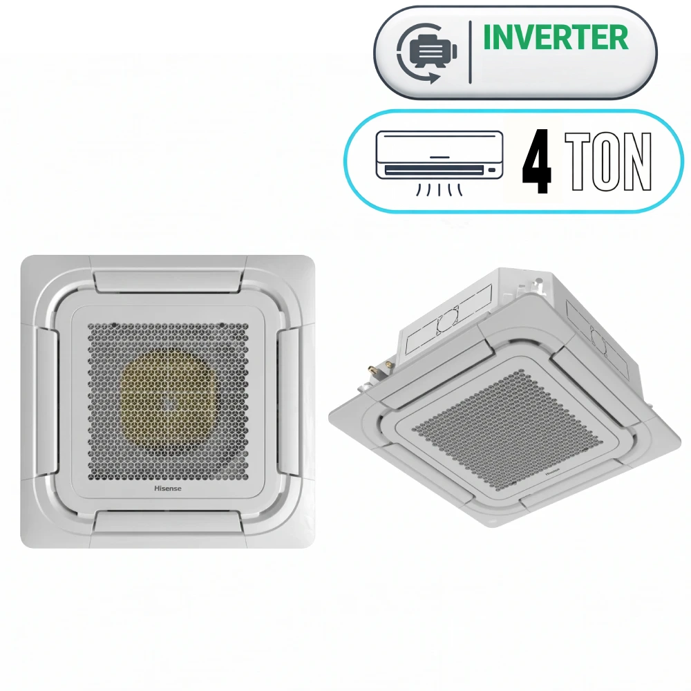 Cassette Air Conditioner Hisense QAUC-48UT4 - 4 Ton - Inverter T3 - Heat and Cool