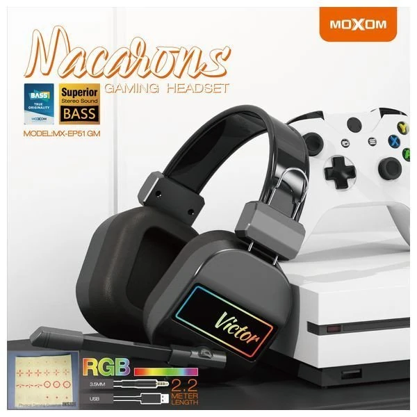  Moxom MX-EP51GM - Headphone Over Ear - Black 