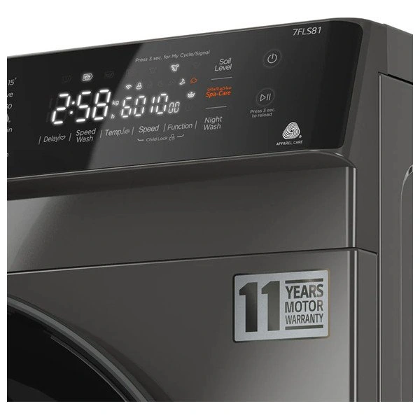 Alhafidh 7FLS81 – Front Loading Washing Machine – Silver