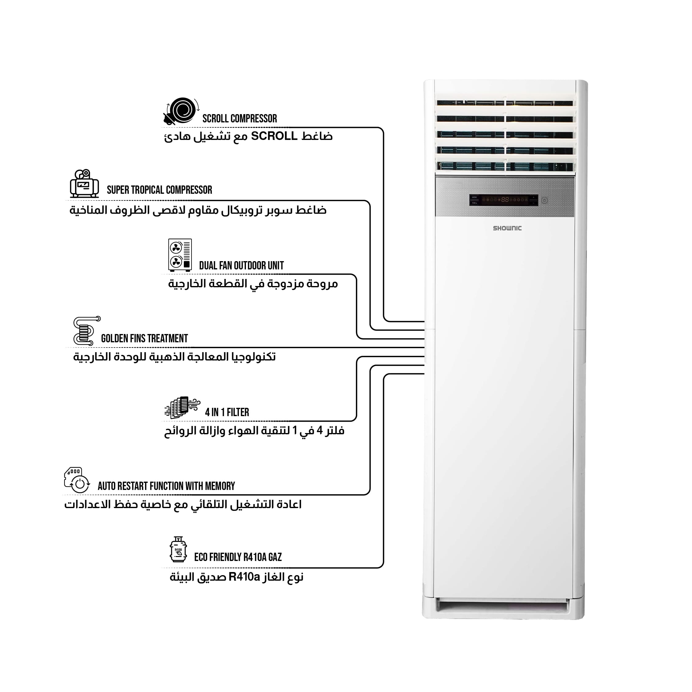 Floor Standing AC Shownic 3 Ton R410A - CFD-H36T4SW
