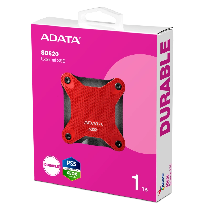 SSDخارجي اداتا يو اس بي 3.2 و بسعة 1تيرابايت احمر- SD620