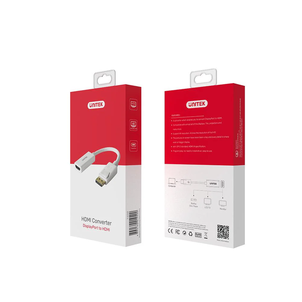 محول يونيتيك DisplayPort إلى HDMI 4K 30Hz