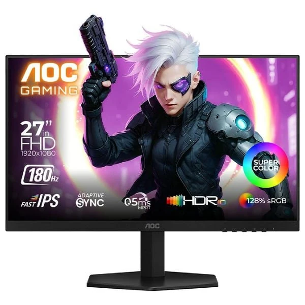  AOC 27-Inch G42E/89 Series - Gaming Monitor - 180Hz - 0.5ms Response Time - FHD 